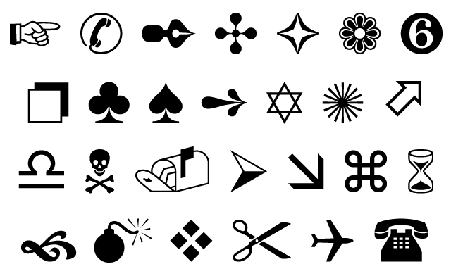 Zapf Dingbats Symbols